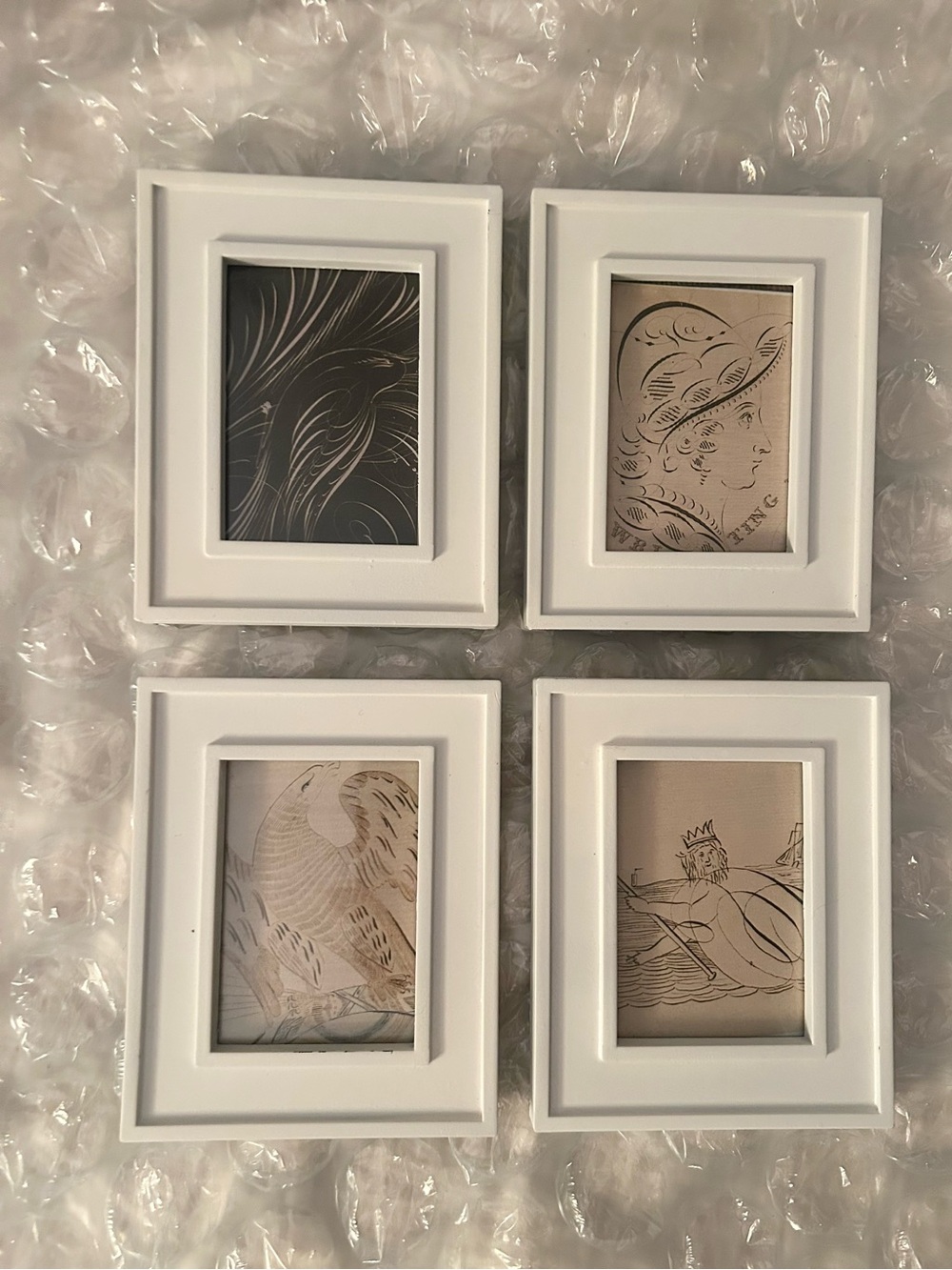 Mini Classic White Picture Frames, Art Drawing, Set of 8, 4x5 Inches
